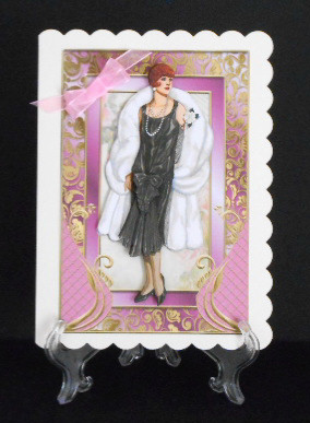 A Fashion Diva Decoupage Card Front by Joan Prince