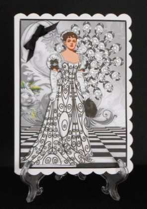 Vintage Lady in Black/white Gown with Diamonds by Joan Prince