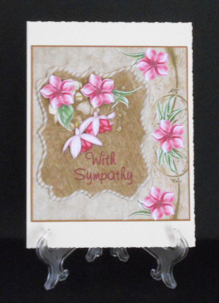 Sympathy Flower Topper with Decoupage by Joan Prince