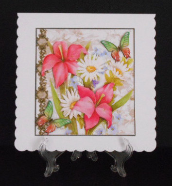 Lilies and Daisy's Topper with Decoupage by Joan Prince