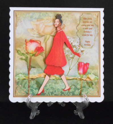 A Lady in Red 8x8ins Mini Kit by Joan Prince