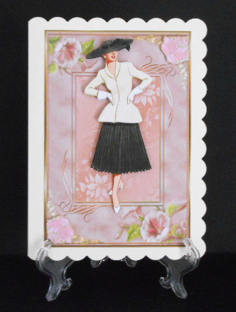 Fashion Lady Decoupage Birthday Topper by Joan Prince