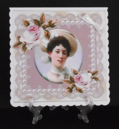Pearls & Lace with Pretty Vintage Lady 8x8 by Joan Prince