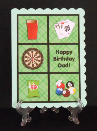 Happy Birthday Dad Pub Theme Card Front / Topper & Decoupage by Joan Prince