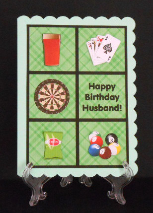 Happy Birthday Husband Pub Card Front / Topper & Decoupage by Joan Prince