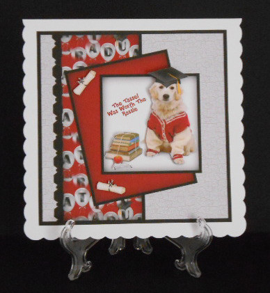 Cute Dog with Graduation Hat Qc by Joan Prince