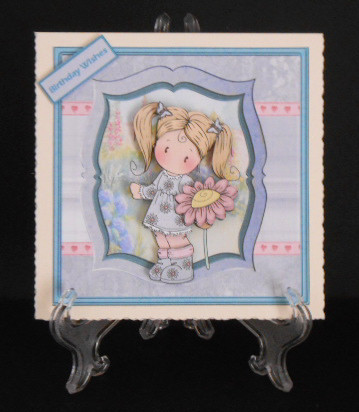 Chloe and a Daisy Card with Decoupage by Joan Prince