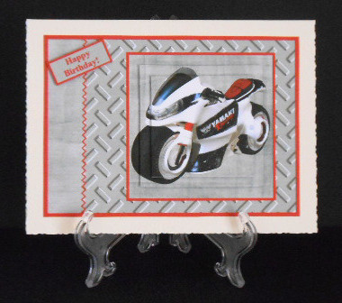 Motorbike Card Front & Pyramage by Joan Prince