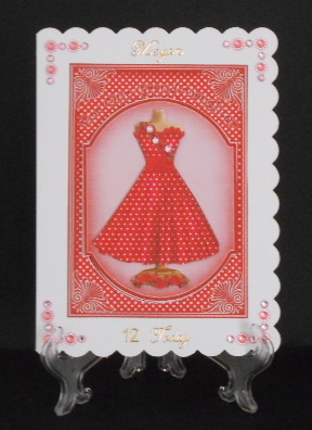 Red Dotty Our Grand-daughter 7x5inch Fashion Topper by Joan Prince