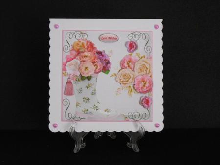 Rain Boot & Flowers Card Topper & Decoupage by Joan Prince