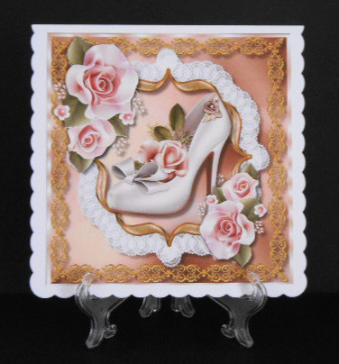 Champagne Roses and Shoe  by Joan Prince