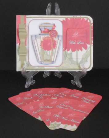 Red Dahlia Matching Floral Perfume Mixed Sentiment Cards by Joan Prince