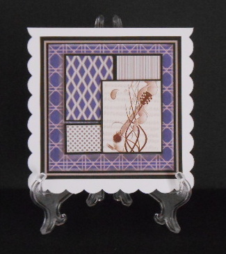 Guitar Music Score Square Panel Card Sepia by Joan Prince