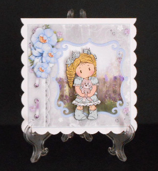 Chloe and Her Kitten Card with Decoupage by Joan Prince