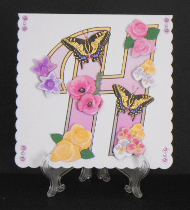 Beautiful Monograms: Pink Letter H Mini Kit by Joan Prince