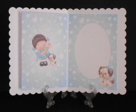 Little Girl with Her Little Puppy, A5 Insert by Joan Prince