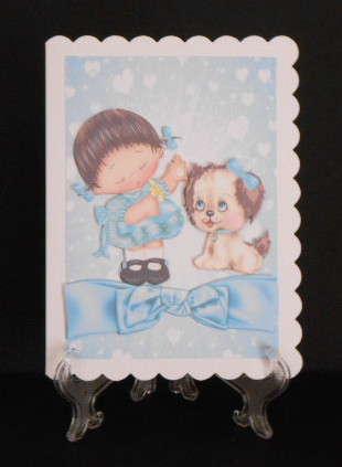 Little Girl with Her Little Puppy by Joan Prince