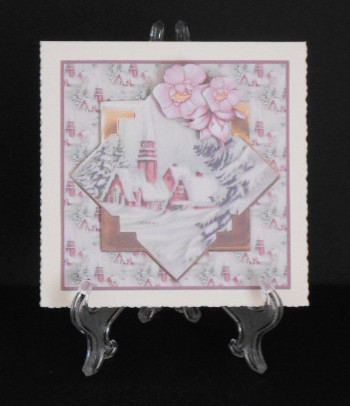 Vintage Church at Christmas with Decoupage by Joan Prince