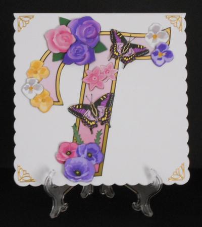 Beautiful Monograms: Pink Letter T Mini Kit by Joan Prince