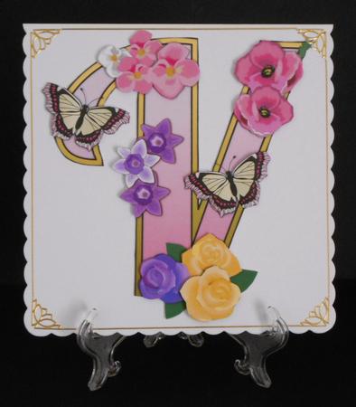 Beautiful Monograms: Pink Letter V Mini Kit by Joan Prince