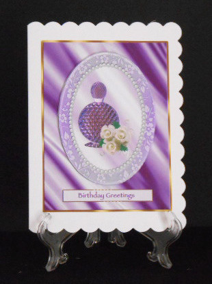 Perfume & Roses in Oval Frame - Purple by Joan Prince