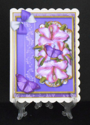 Lovely Hibiscus and Butterflys  by Joan Prince