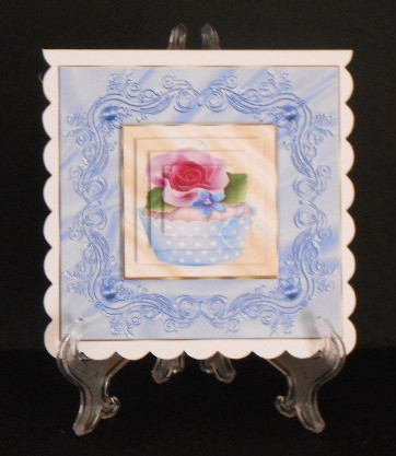 Blue Cupcake Card Front by Joan Prince