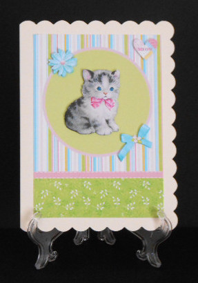 Little Kitten Decoupage Card by Joan Prince