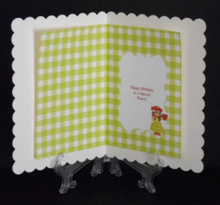 Niece Birthday Insert - Cute Girl with Flowers by Joan Prince
