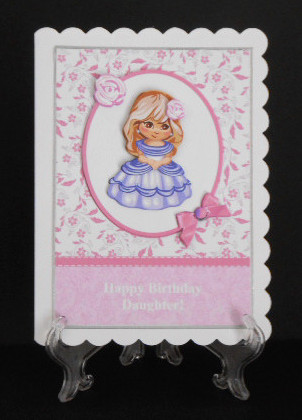 Sweet Girl Card Front & Decoupage Birthday Daughter by Joan Prince