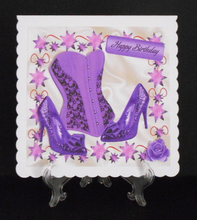 Purple Basque and Sparkle Shoes 8x8 by Joan Prince