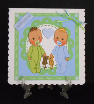 Twin Baby Boy 8x8 by Joan Prince
