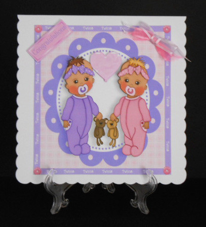 Twin Baby Girls 8x8 by Joan Prince