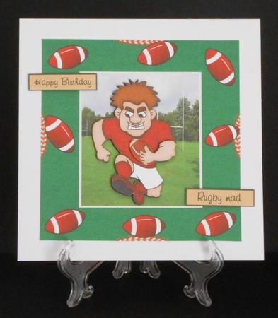 Rugby Special 3 Green Frame by Joan Prince