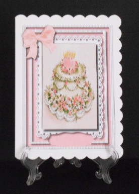 Beautiful Birthday Cake Card and Topper,  by Joan Prince