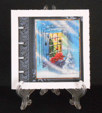 Window at Christmas Card with Pyramid Stacker by Joan Prince