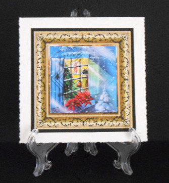 Vintage Christmas Window Card and Shaped Layers by Joan Prince