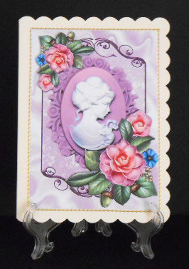 Cameo in Lilac with Pretty Summer Flowers by Joan Prince