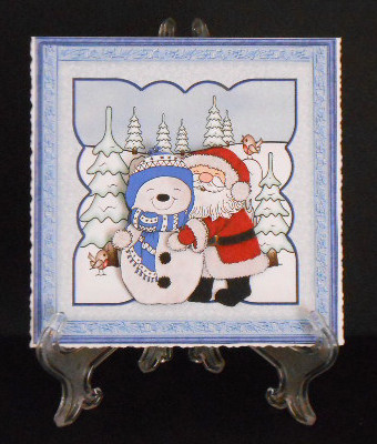 Santa Hugs Card with Decoupage by Joan Prince