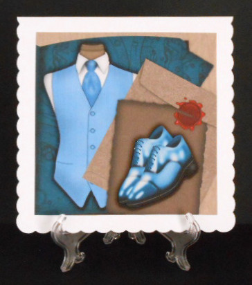 7.5 x 7.5 Card Topper Gentleman by Joan Prince