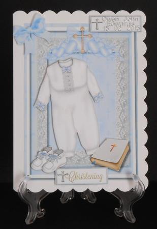 Lovely Baby Boy Christening or Baptism Card by Joan Prince