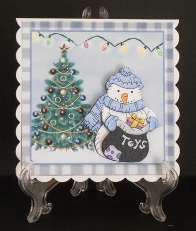 Snowman with Sack of Toys Card and Decoupage by Joan Prince