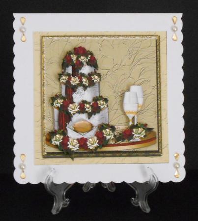 Red Roses Wedding Cake by Joan Prince