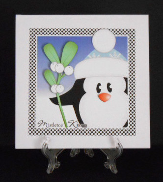Penguin with Mistletoe Christmas Topper by Joan Prince