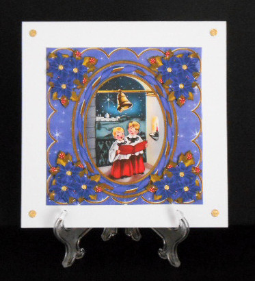 Choirboys 7in Oval Ribbon Decoupage Topper Sheet by Joan Prince