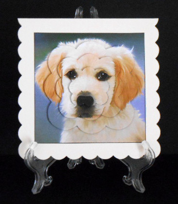 Golden Retriever Puppy Scalloped Pyramid by Joan Prince