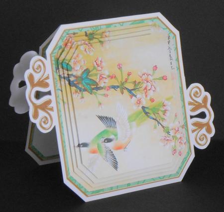 Oriental Birds 2 Oriental Fancy Emerald Decoupage Mini Kit by Joan Prince
