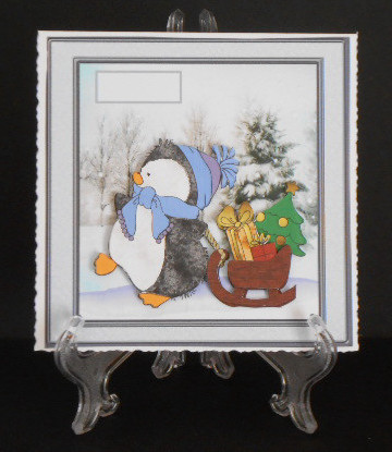 Percy's Presents Card with Decoupage by Joan Prince