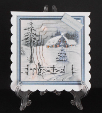 Moonlight in the Winter Card with Shaped Layers by Joan Prince