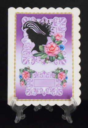 Elegant Silhouette Lady with Flowers Card by Joan Prince